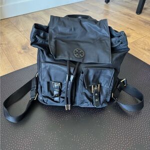 Tory Burch Black Backpack with Padded Straps and Durable Design